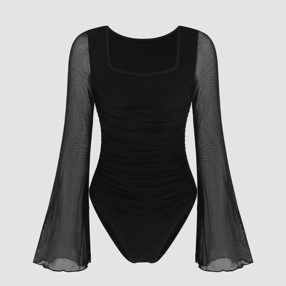 Cider black mesh bodysuit